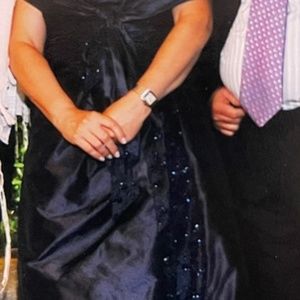 Custom made woman dress. Navy blue. Size 12-14